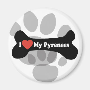 Imán Amo mis Pirineos - Hueso de perro