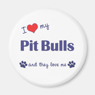 Imán Amo mis pitbulls (los perros múltiples)