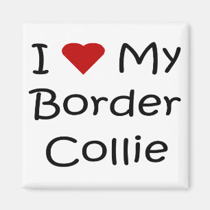 Imán Amo mis regalos del amante del perro del border