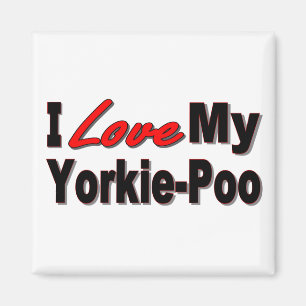 Imán Amo mis regalos y ropa del perro de Yorkie-Poo