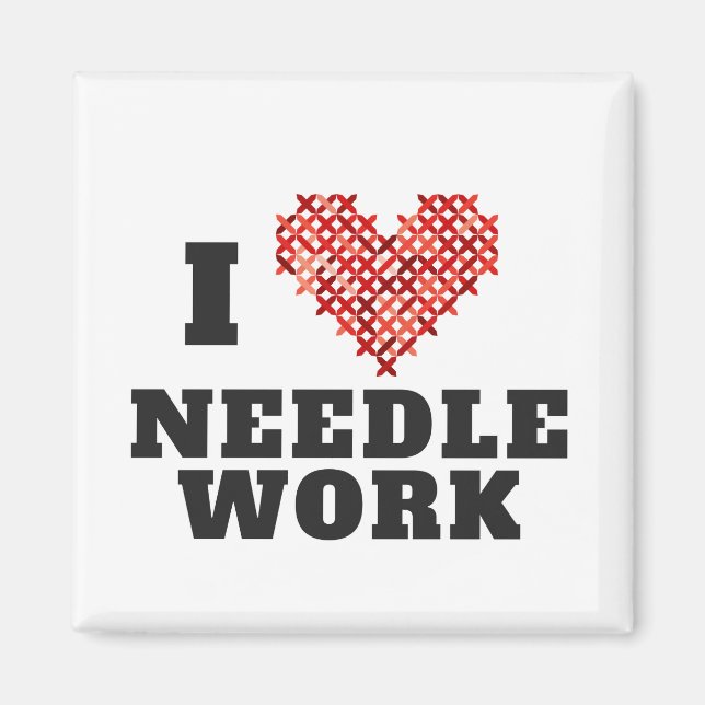Imán Amo Needlework Cross Stitch (Frente)