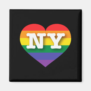Imán Amo Nueva York Corazón Arcoíris _1