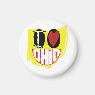 Imán Amo Ohio Sonriendo Cara Feliz