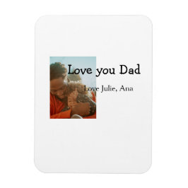 Imán Amo papá padre día agregar nombre de foto simple