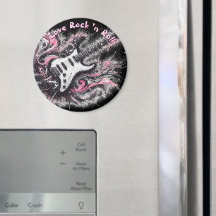 Imán Amo Rock N Roll Guitarra Eléctrica Personalizada