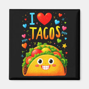 Imán Amo tacos cinco de mayo meme kawaii taco sonriente