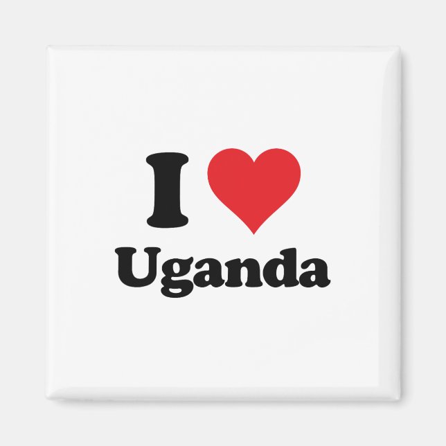 Imán Amo Uganda Recuerdo Temático del País  (Frente)
