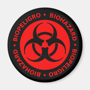 Imán amonestador del Biohazard rojo