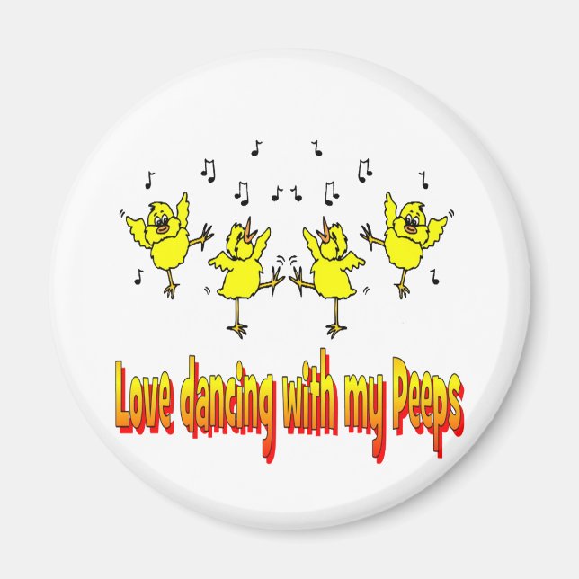 IMÁN AMOR A BAILAR CON MIS REGALOS DE PEEPS (Frente)
