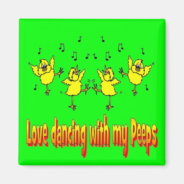 IMÁN AMOR A BAILAR CON MIS REGALOS DE PEEPS (Frente)