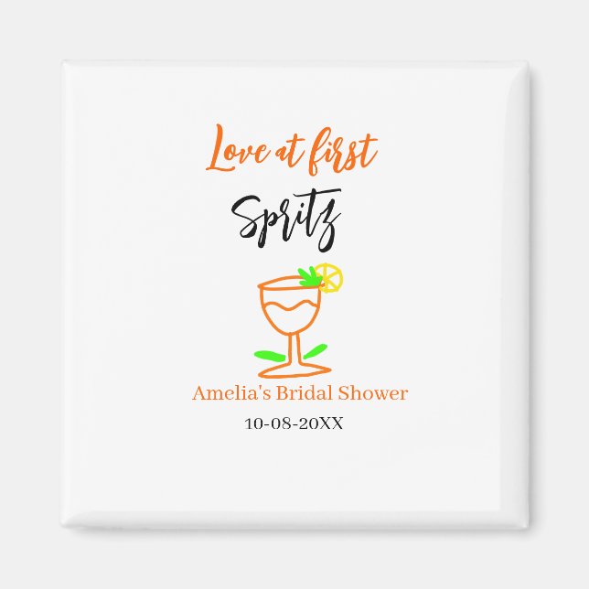 Imán Amor a primera spritz naranja regalo de despedida  (Frente)