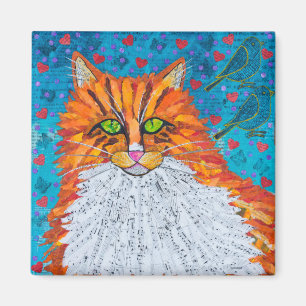 Imán Amor al gato Naranja