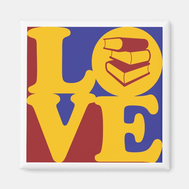 Imán Amor al trabajo en biblioteca (Frente)