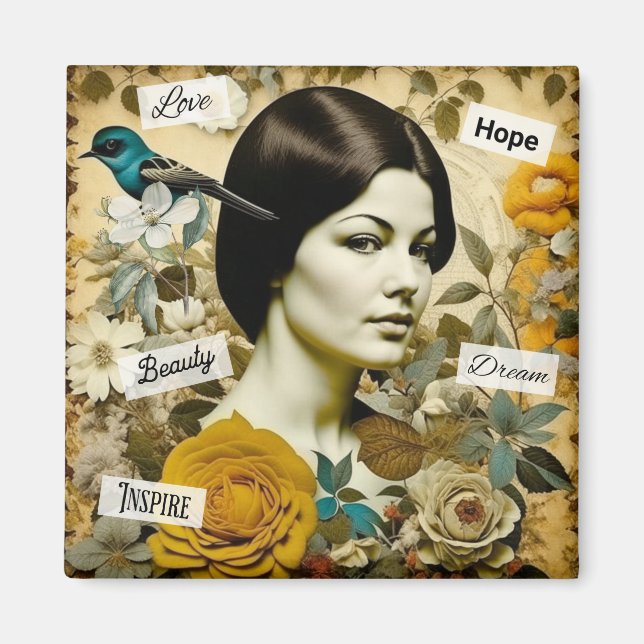 Imán Amor, Belleza, Inspire, Sueño y Esperanza Dama Vin (Frente)