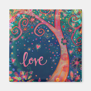 Imán Amor Bonito Azul Árbol Inespiritualidad floral