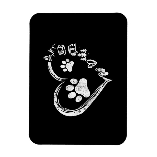 Imán Amor Camping Perro Paw Imprimir Corazón Flip Flops (Vertical)