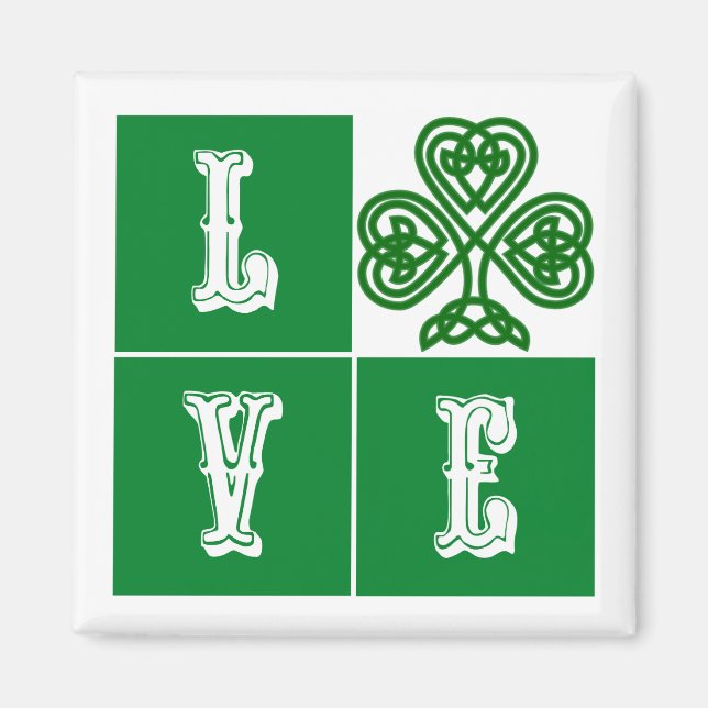 Imán Amor Celtic Shamrock Hearts (Frente)