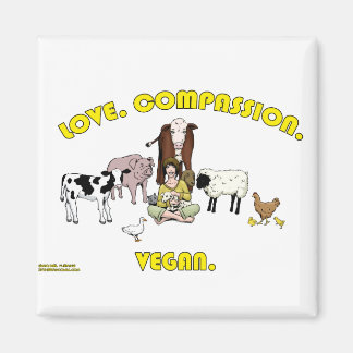 Imán Amor. Compasión. Vegan.