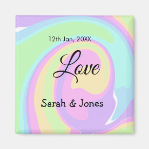 Imán Amor compromiso boda pareja colorido bohpattern