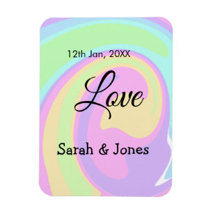 Imán Amor compromiso boda pareja colorido bohpattern