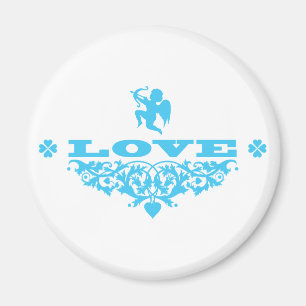 Imán Amor con cupido (azul)