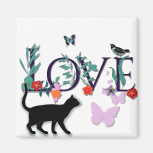 Imán AMOR con gato