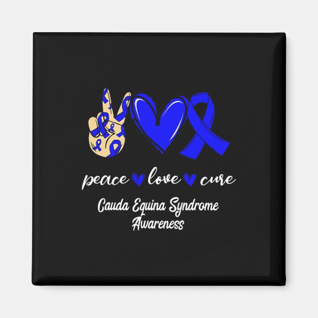 Imán Amor Cure Cauda Síndrome Equina Azul Conciencia (Frente)