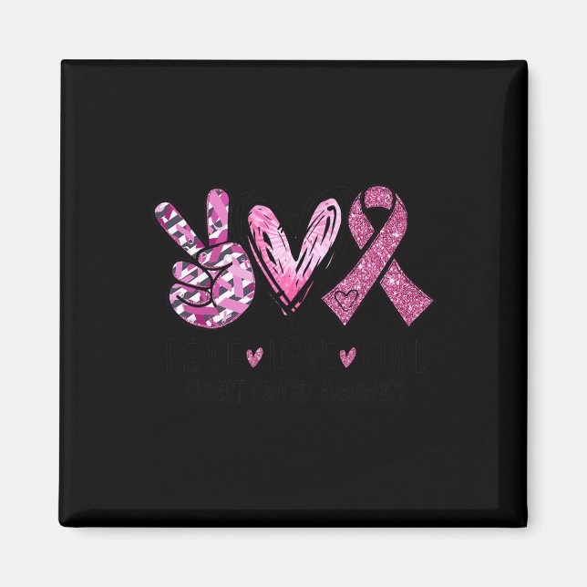 Imán Amor Cure Cure Cinta rosa Cáncer de Mama Sensibili (Frente)