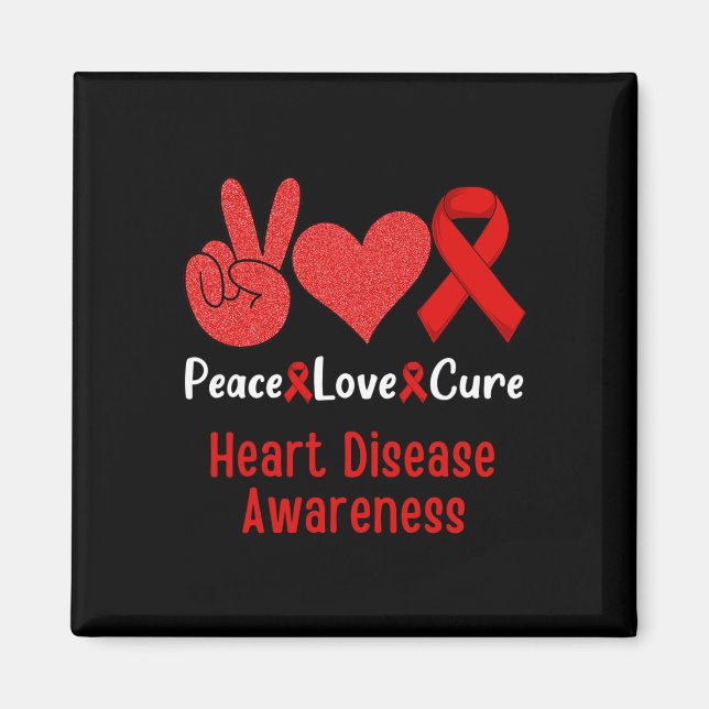 Imán Amor Cure Heart Disease Awareness Mes Mujeres (Frente)
