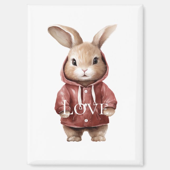 Imán Amor de conejito blanco (Anverso)
