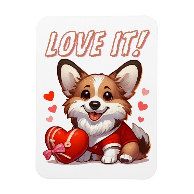 Imán Amor de Corgi Adorable (Vertical)