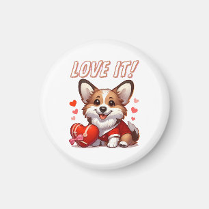Imán Amor de Corgi Adorable