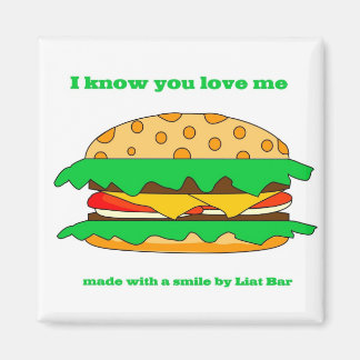 Imán amor de hamburguesa