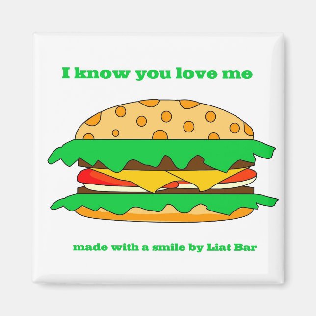 Imán amor de hamburguesa (Frente)