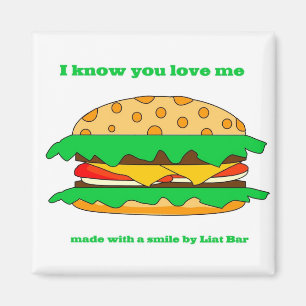 Imán amor de la hamburguesa
