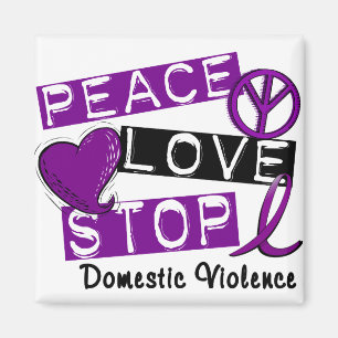 Imán AMOR DE LA PAZ DETENGA Camisetas contra la violenc