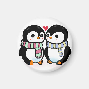 Imán Amor de Pingüino de Invierno Personalizado