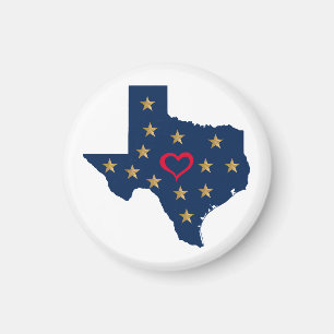Imán Amor de Texas y Estrellas Brillantes en el Estado 