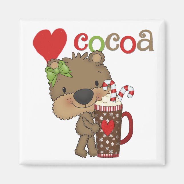 Imán Amor del cacao del oso del chica (Frente)