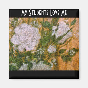 Imán Amor del estudiante del rosa blanco