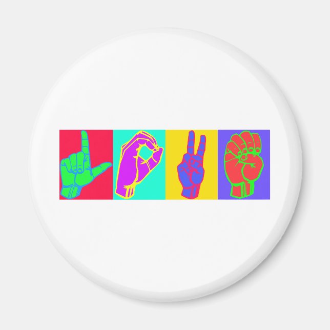 Imán AMOR DEL lenguaje Rótulo (Frente)