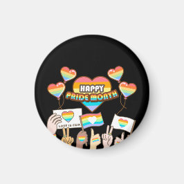 Imán Amor del orgullo. El amor es justo. Mes del orgull