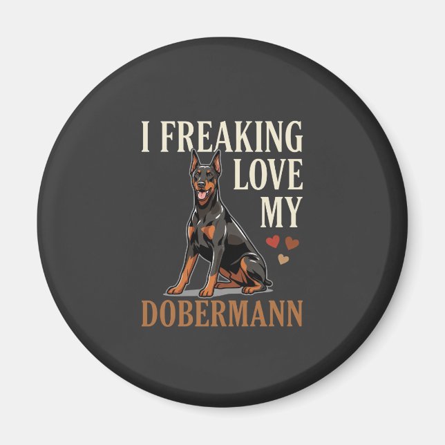 Imán Amor Dobermann Amante Perros (Frente)