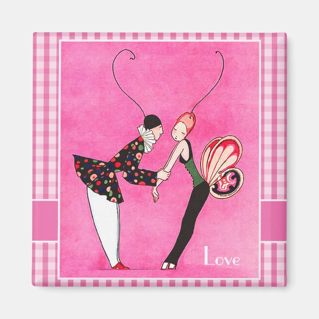 Imán Amor. El día de San Valentín Art Deco (Frente)