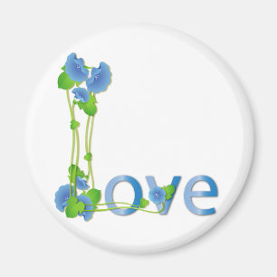 Imán Amor en las flores azules
