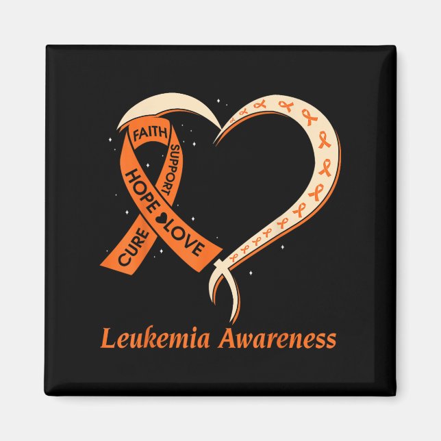 Imán Amor Esperanza Apoyo Leucemia Naranja de Concienci (Frente)