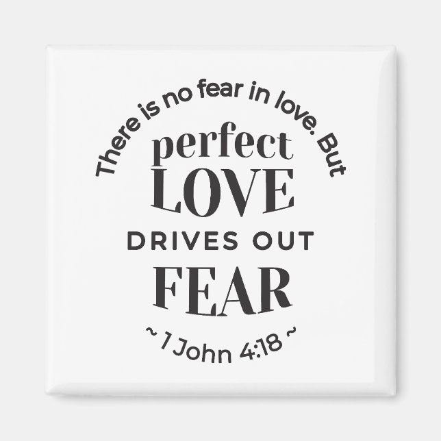 Imán Amor Eterno - 1 Juan 4:18 Escritura Cita Arte (Frente)