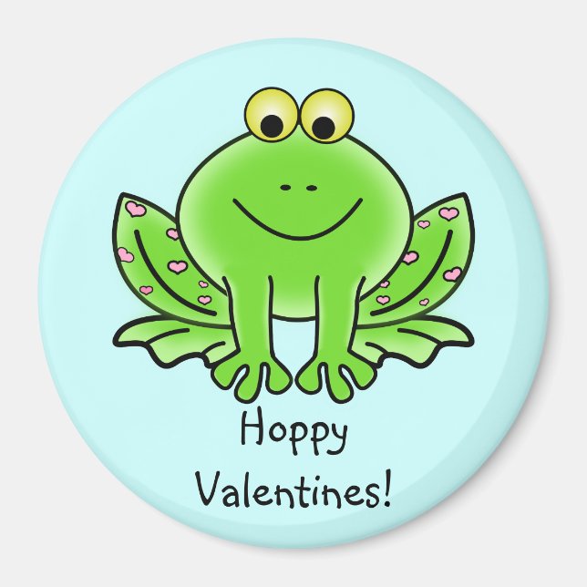 Imán Amor Frog Gracioso Saludo: El día de San Valentín  (Frente)
