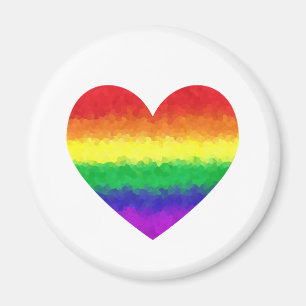 Imán Amor geométrico del corazón LGBT del arco iris d