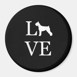 Imán amor gigante schnauzer silhouette amante del perro